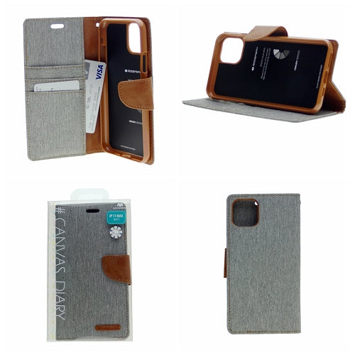 Goospery CANVAS Card Holder Fabric Folio Wallet Flip Stand Case For iPhone 11 Pro (5.8 inches)