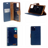 Goospery CANVAS Card Holder Fabric Folio Wallet Flip Stand Case For iPhone 12 Mini (5.4 inches)