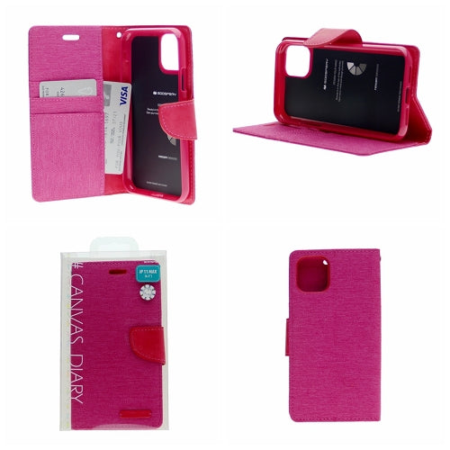 Goospery CANVAS Card Holder Fabric Folio Wallet Flip Stand Case For iPhone 11 (6.1 inches)
