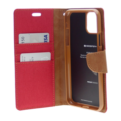 Goospery CANVAS Card Holder Fabric Folio Wallet Flip Stand Case For iPhone 12 Mini (5.4 inches)