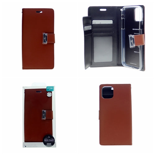Goospery Rich iPhone 12, iPhone 12 Pro Wallet Case (6.1 inches) Extra Card Slots Leather Flip Cover