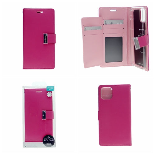 Goospery Rich iPhone 12 Mini Wallet Case (5,4 inches) Extra Card Slots Leather Flip Cover