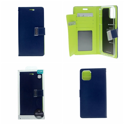 Goospery Rich iPhone 12, iPhone 12 Pro Wallet Case (6.1 inches) Extra Card Slots Leather Flip Cover