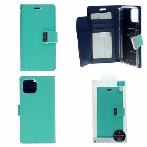 Goospery Rich iPhone 12, iPhone 12 Pro Wallet Case (6.1 inches) Extra Card Slots Leather Flip Cover