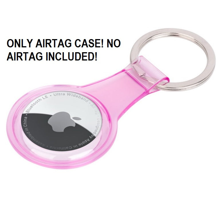 Transparent Rubber Soft TPU Gel Cover For AirTag with Key Ring Holder Case
