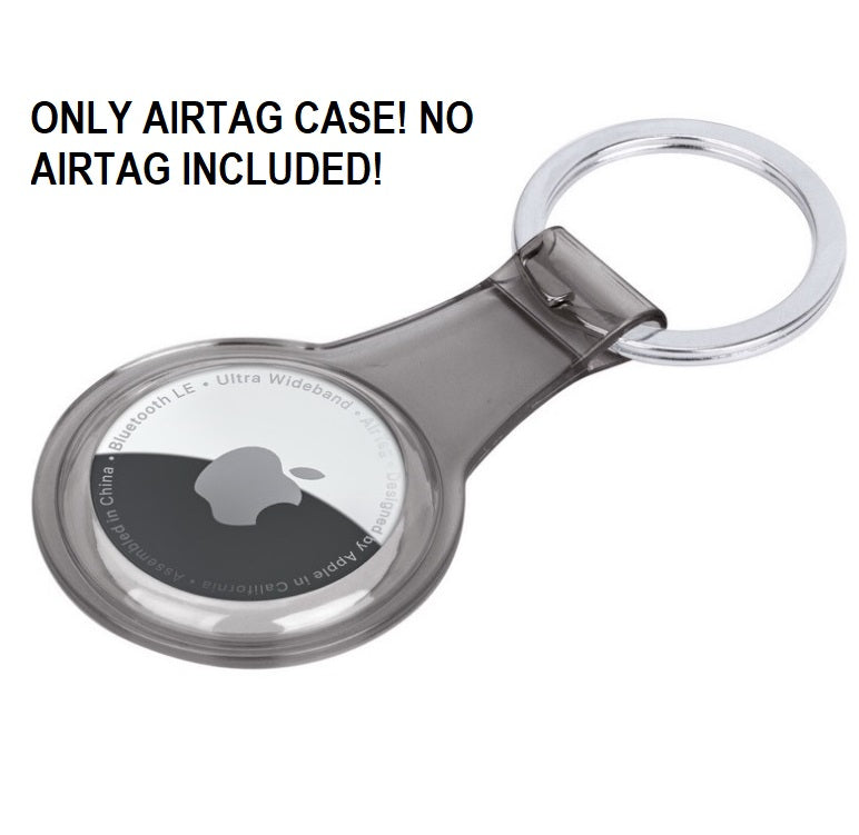 Transparent Rubber Soft TPU Gel Cover For AirTag with Key Ring Holder Case