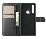 Leather Folio Flip Wallet Case w/Magnetic Clip Card Holders For Alcatel 1B(2020) 5.5"-Black