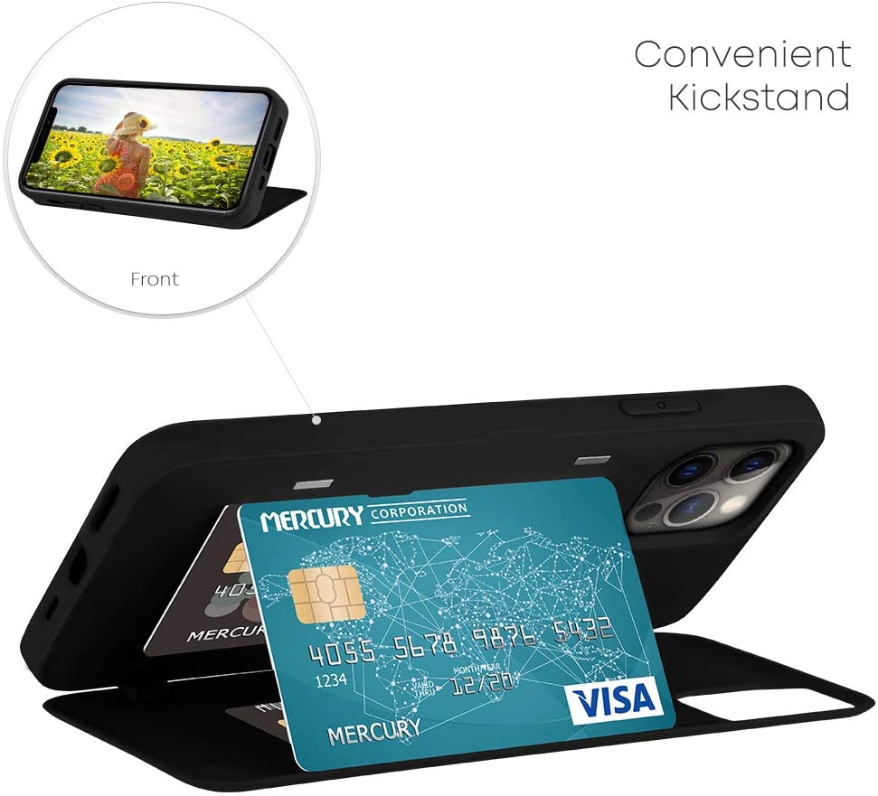 Goospery iPhone 12Pro (6.7") Max Wallet Case with Card Holder, Protective Dual Layer Bumper Phone Case