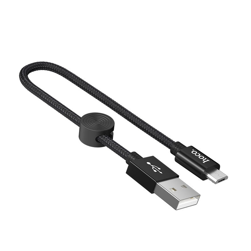 Premium USB to Micro-USB Charging Data Cable 0.25m Current 2.4A With Round Wire Clip