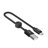 Premium USB to Micro-USB Charging Data Cable 0.25m Current 2.4A With Round Wire Clip