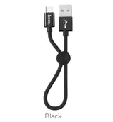 Premium USB to Micro-USB Charging Data Cable 0.25m Current 2.4A With Round Wire Clip