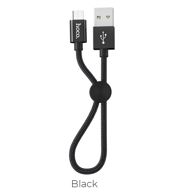 Premium USB to Micro-USB Charging Data Cable 0.25m Current 2.4A With Round Wire Clip