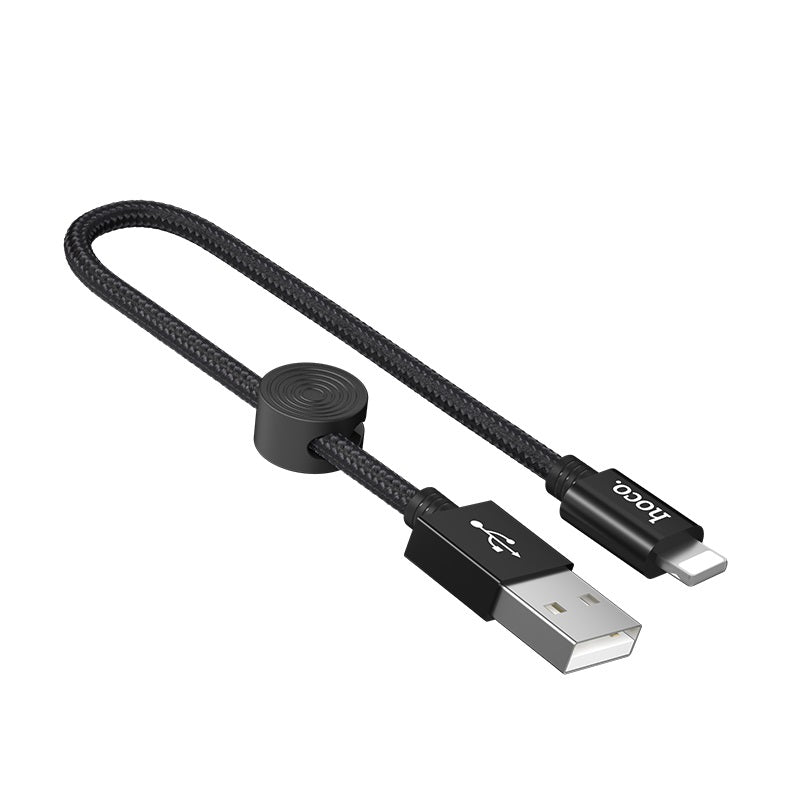 Premium USB to Lightning Charging Data Cable 0.25m Current 2.4A With Round Wire Clip