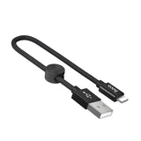 Premium USB to Lightning Charging Data Cable 0.25m Current 2.4A With Round Wire Clip