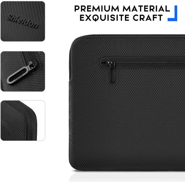 SHIELDON 13-14-Inch Laptop Sleeve Case Bag with Accessory Pocket, Water Repellent Handbag