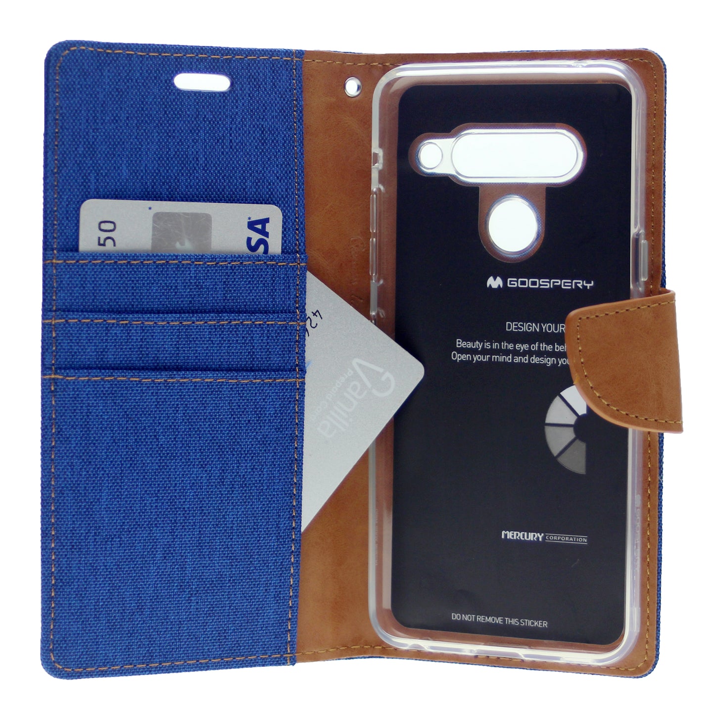 Goospery CANVAS Card Holder Fabric Folio Wallet Flip Stand Case For LG G8 ThinQ(2019) 6.1"