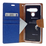 Goospery CANVAS Card Holder Fabric Folio Wallet Flip Stand Case For LG G8 ThinQ(2019) 6.1"