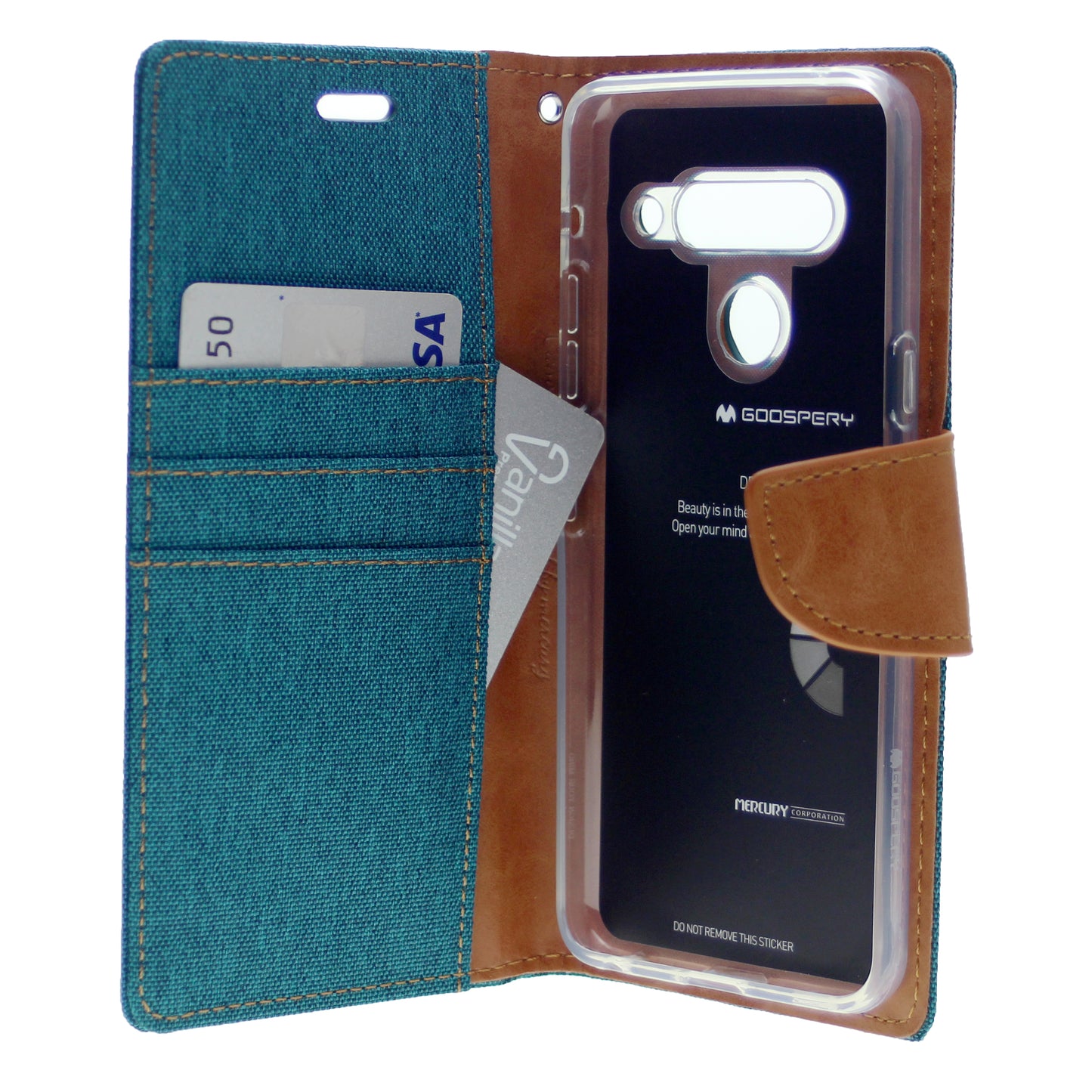 Goospery CANVAS Card Holder Fabric Folio Wallet Flip Stand Case For LG G8 ThinQ(2019) 6.1"