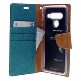 Goospery CANVAS Card Holder Fabric Folio Wallet Flip Stand Case For LG G8 ThinQ(2019) 6.1"