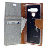 Goospery CANVAS Card Holder Fabric Folio Wallet Flip Stand Case For LG G8 ThinQ(2019) 6.1"