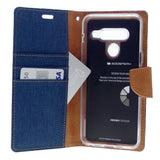 Goospery CANVAS Card Holder Fabric Folio Wallet Flip Stand Case For LG G8 ThinQ(2019) 6.1"