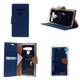 Goospery CANVAS Card Holder Fabric Folio Wallet Flip Stand Case For LG G8 ThinQ(2019) 6.1"