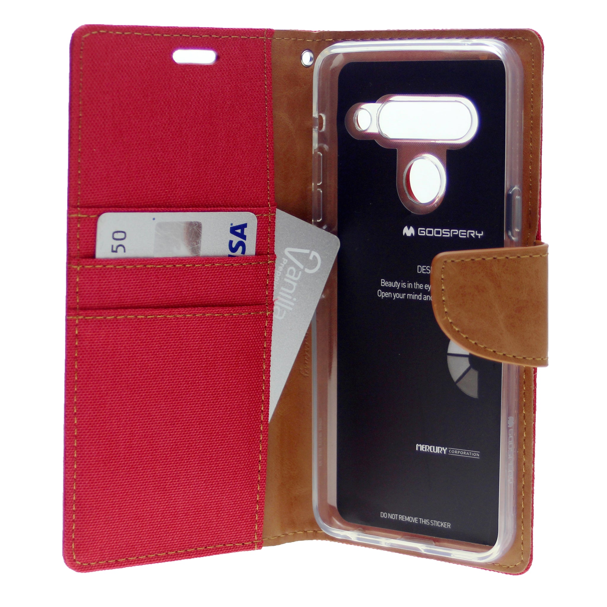 Goospery CANVAS Card Holder Fabric Folio Wallet Flip Stand Case For LG G8 ThinQ(2019) 6.1"