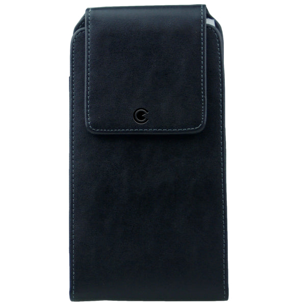 Premium Vertical PU Leather Pouch with Card Slot (fits the Phone +heavy duty protective case)