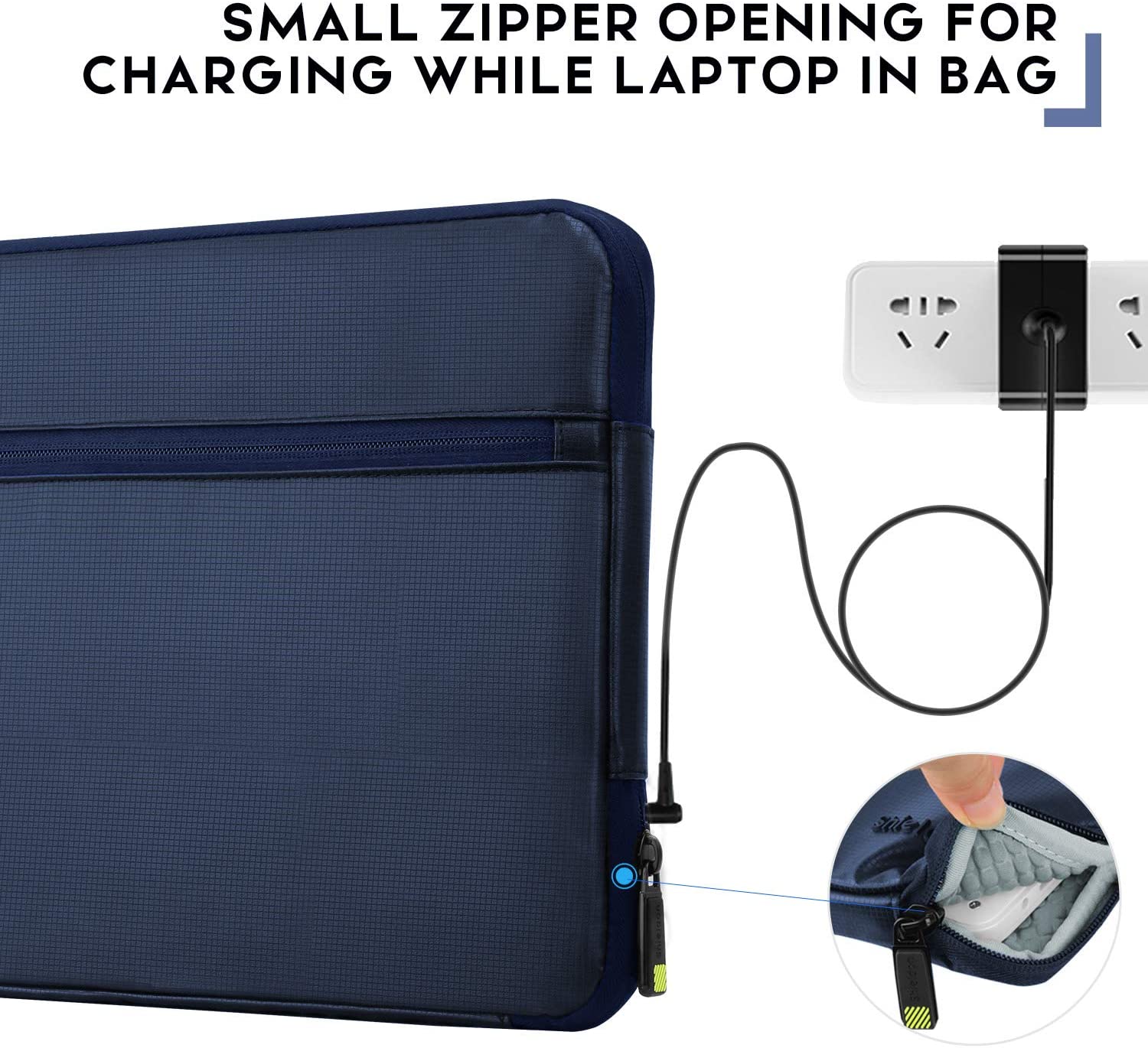 SHIELDON 13-14-Inch Laptop Sleeve Case Bag with Accessory Pocket, Water Repellent Handbag