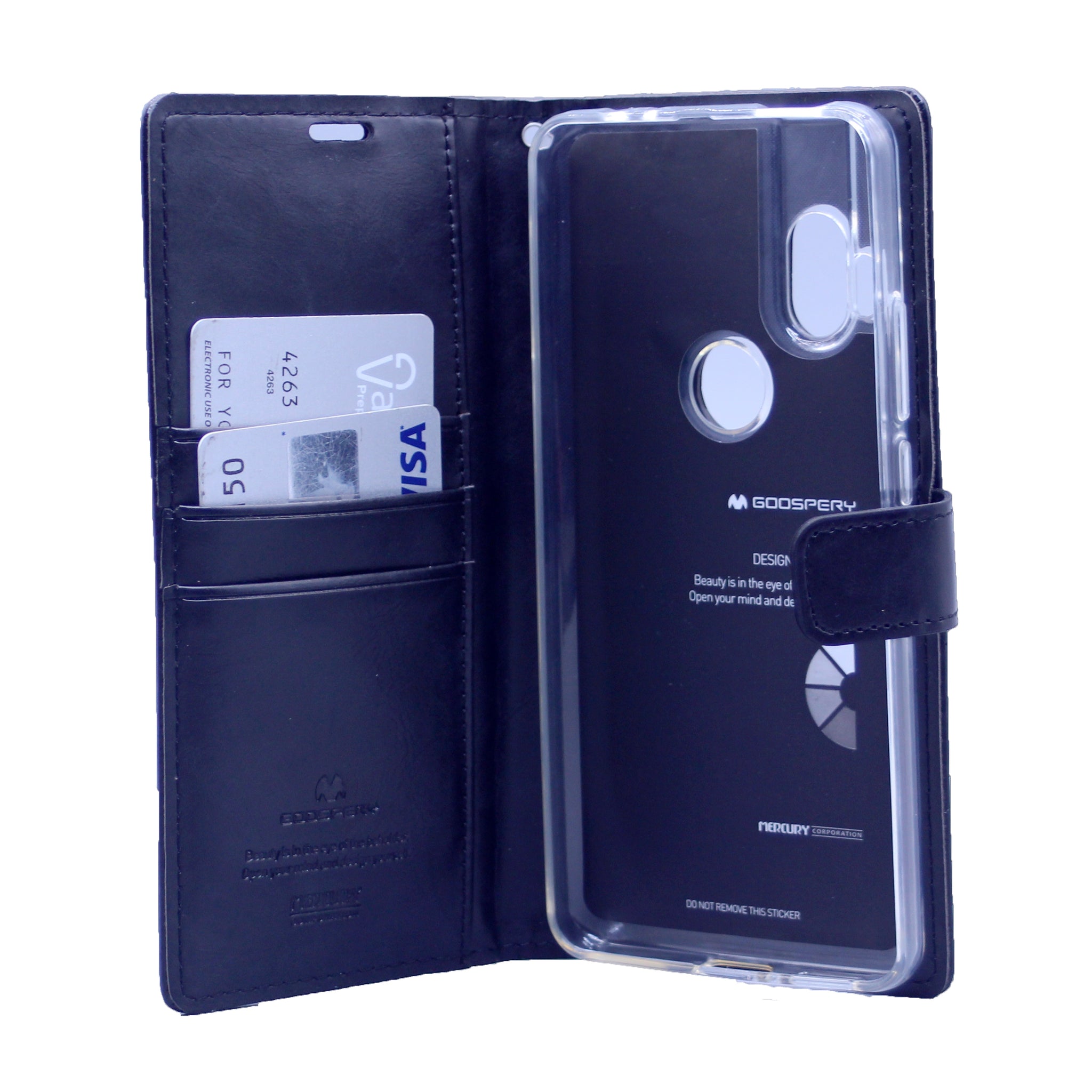 Goospery Blue Moon w/Magnet Clip Leather Wallet Folio Flip Stand Case for Motorola Moto One Hyper(20) 6.5"