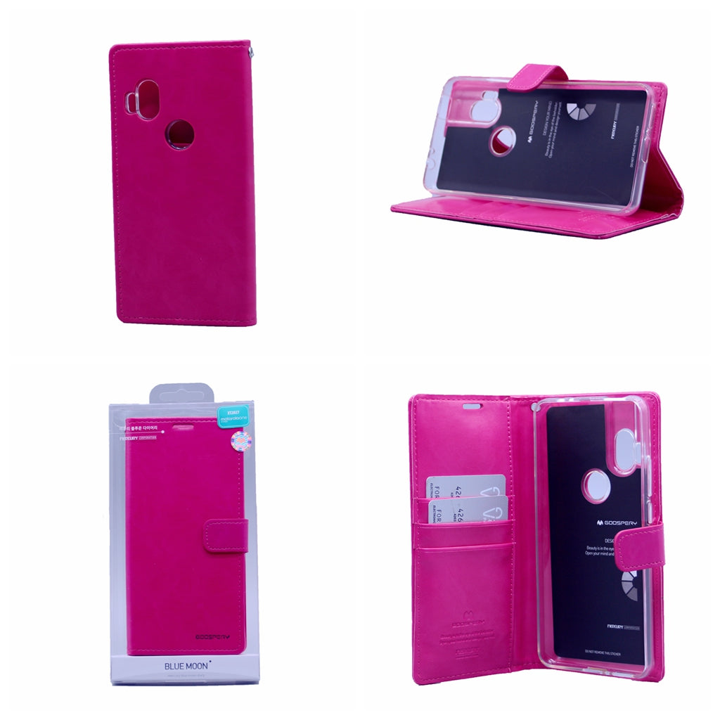 Goospery Blue Moon w/Magnet Clip Leather Wallet Folio Flip Stand Case for Motorola Moto One Hyper(20) 6.5"