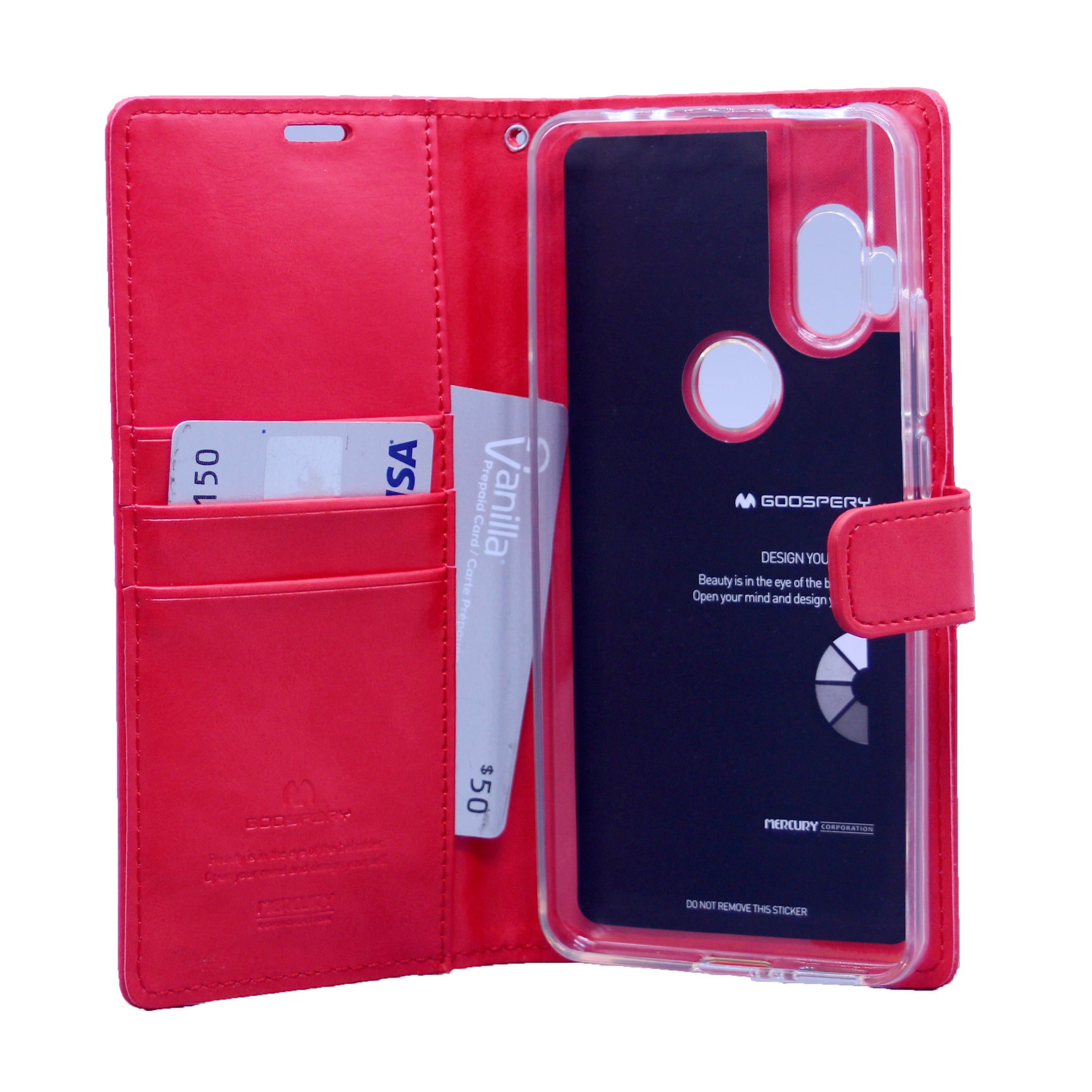 Goospery Blue Moon w/Magnet Clip Leather Wallet Folio Flip Stand Case for Motorola Moto One Hyper(20) 6.5"