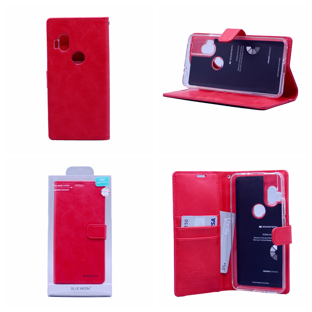 Goospery Blue Moon w/Magnet Clip Leather Wallet Folio Flip Stand Case for Motorola Moto One Hyper(20) 6.5"