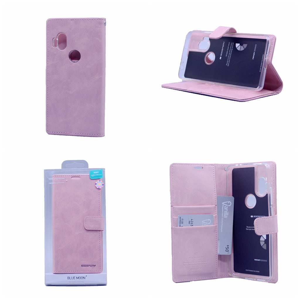Goospery Blue Moon w/Magnet Clip Leather Wallet Folio Flip Stand Case for Motorola Moto One Hyper(20) 6.5"