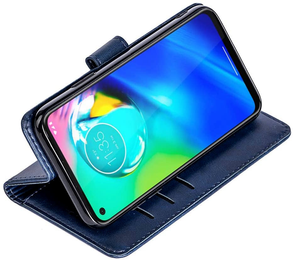 Simulate Leather Folio Wallet Flip Case 3 Card Slot w/Magnetic Clip Cover For Motorola Moto G Power(2021) 6.6"
