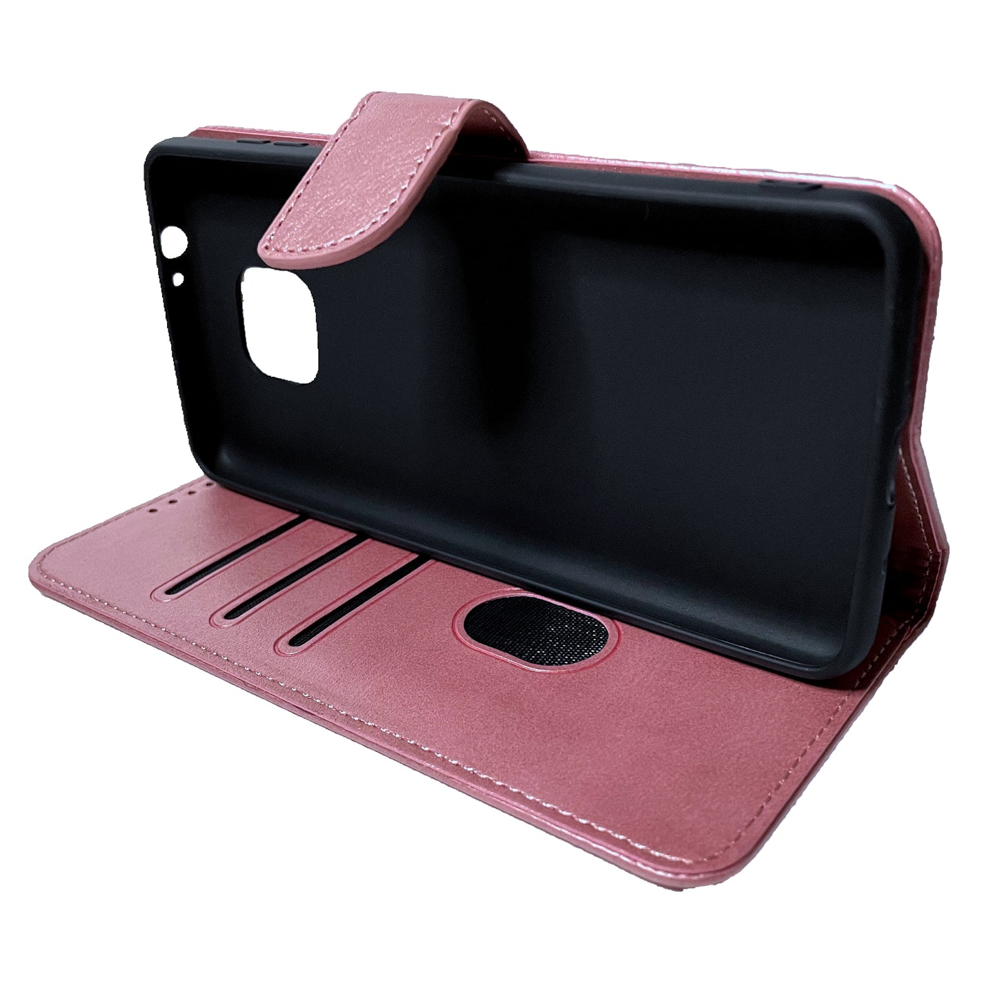 Simulate Leather Folio Wallet Flip Case 3 Card Slot w/Magnetic Clip Cover For Motorola Moto G Power(2021) 6.6"
