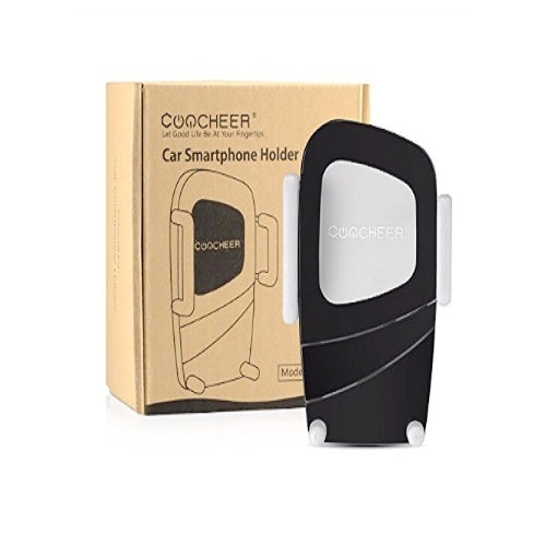 Coocheer Universal Adjustable Grip Both Suction and Air Vent Car Smartphone Holder