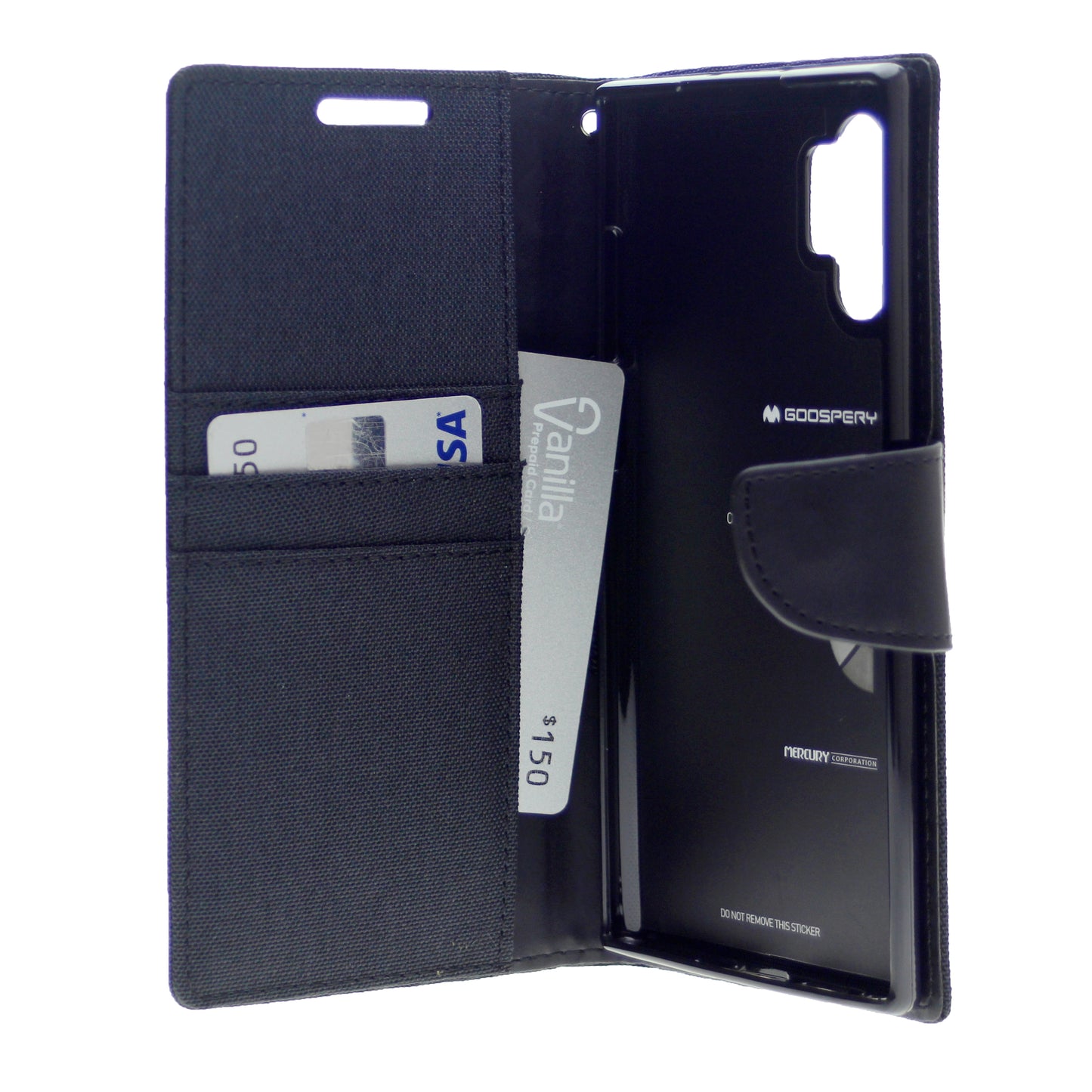 Goospery CANVAS Card Holder Fabric Folio Wallet Flip Stand Case For Galaxy A32 (6.5 inches)