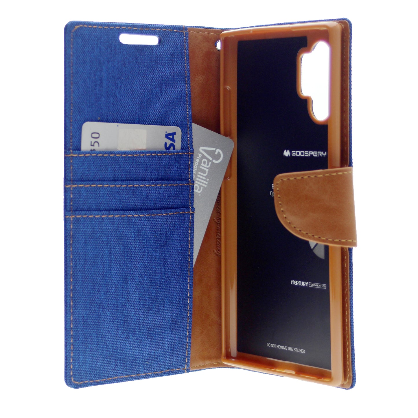 Goospery CANVAS Card Holder Fabric Folio Wallet Flip Stand Case For Galaxy A32 (6.5 inches)