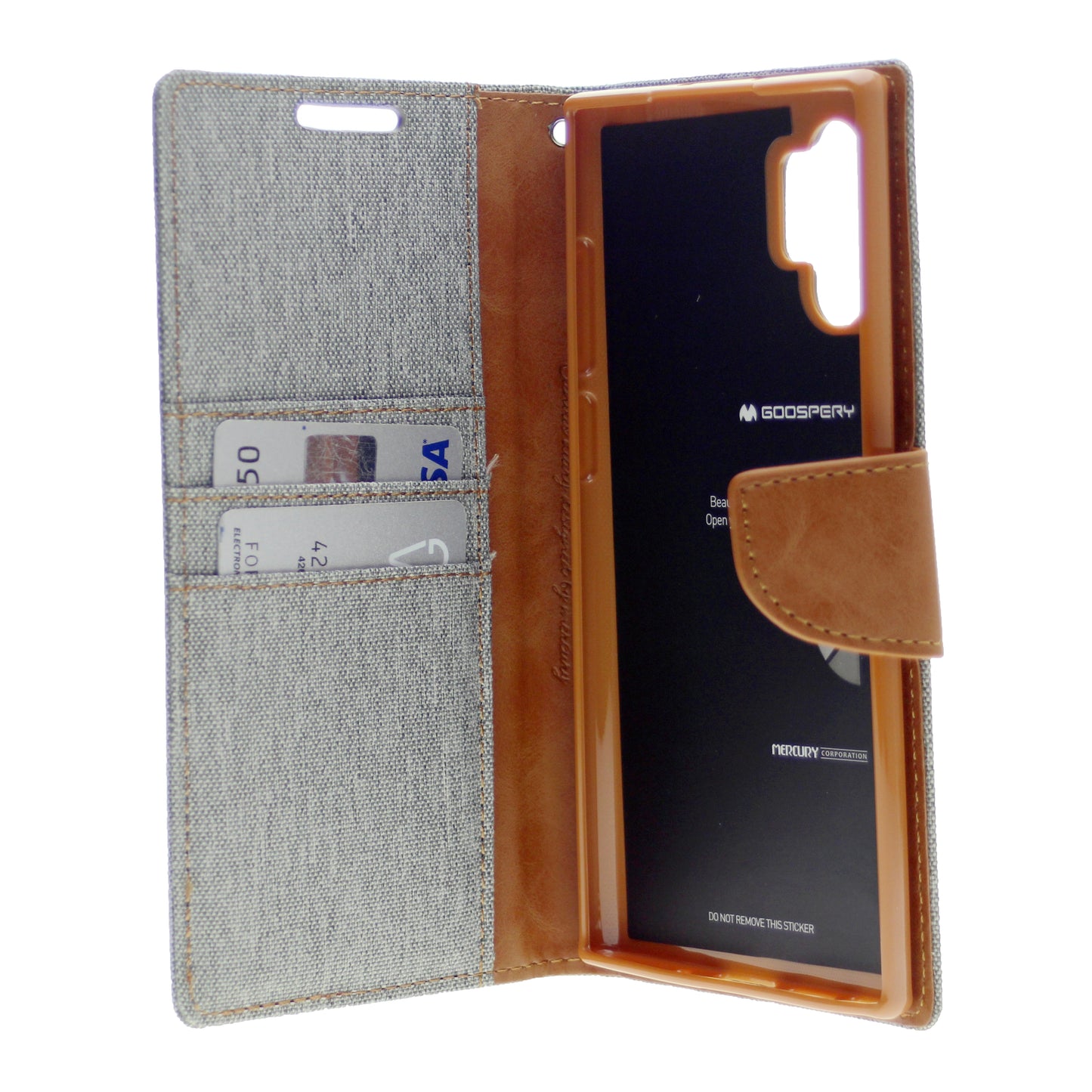 Goospery CANVAS Card Holder Fabric Folio Wallet Flip Stand Case For Galaxy A32 (6.5 inches)