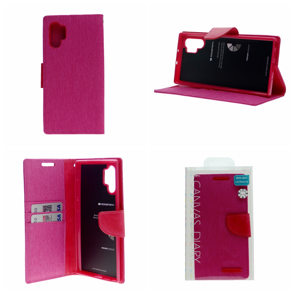 Goospery CANVAS Card Holder Fabric Folio Wallet Flip Stand Case For Galaxy A32 (6.5 inches)