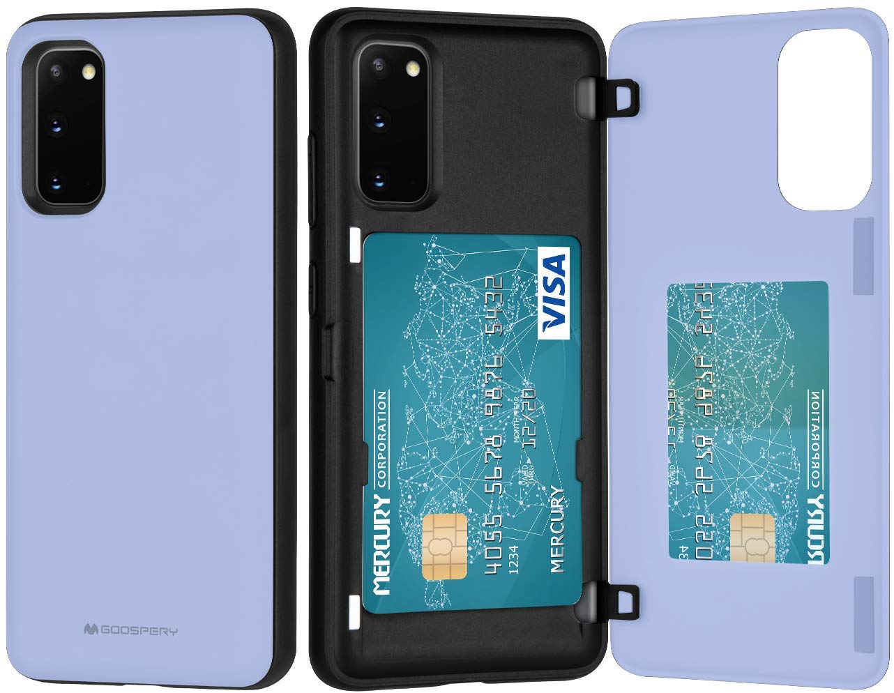 Goospery Galaxy S20 (6.3") Wallet Case with Card Holder, Protective Dual Layer Bumper Phone Case