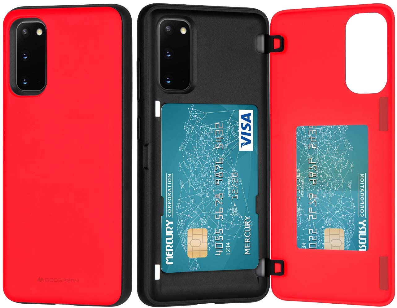 Goospery Galaxy S20 (6.3") Wallet Case with Card Holder, Protective Dual Layer Bumper Phone Case