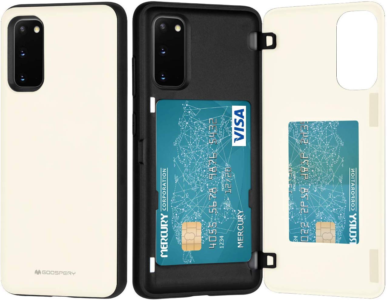 Goospery Galaxy S20 (6.3") Wallet Case with Card Holder, Protective Dual Layer Bumper Phone Case