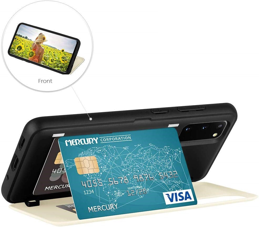 Goospery Galaxy S20 (6.3") Wallet Case with Card Holder, Protective Dual Layer Bumper Phone Case