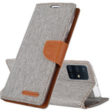 Goospery CANVAS Card Holder Fabric Folio Wallet Flip Stand Case For Galaxy A52 (6.5 inches)