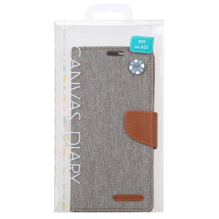 Goospery CANVAS Card Holder Fabric Folio Wallet Flip Stand Case For Galaxy A51 (6.5 inches)
