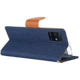 Goospery CANVAS Card Holder Fabric Folio Wallet Flip Stand Case For Galaxy A51 (6.5 inches)