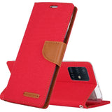 Goospery CANVAS Card Holder Fabric Folio Wallet Flip Stand Case For Galaxy A51 (6.5 inches)
