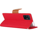 Goospery CANVAS Card Holder Fabric Folio Wallet Flip Stand Case For Galaxy A52 (6.5 inches)